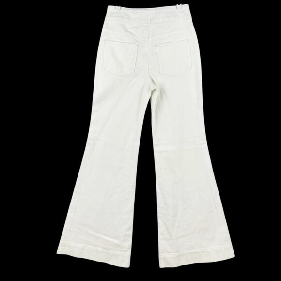 RYEGRASS Women's High Waisted Flared Leg Ivory Denim Jeans Size 2 (W26" x L33") - Picture 2 of 13